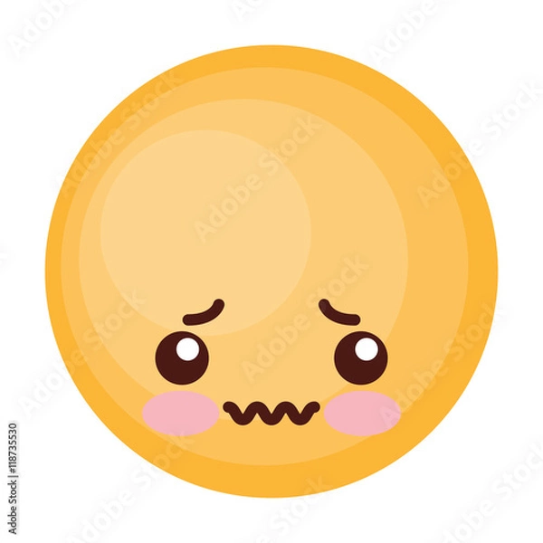 Obraz face emoticon cute circle icon