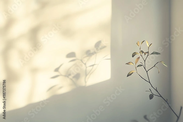 Fototapeta autumn leaves on the wall