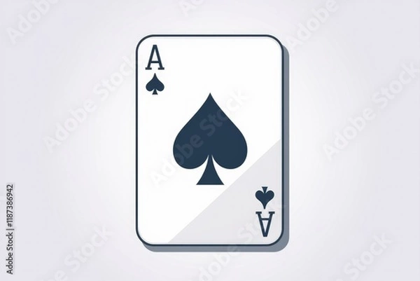 Obraz Ace of Spades playing card illustration, simple design.