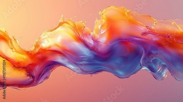 Fototapeta Vibrant abstract fluid wave with dynamic colors and motion