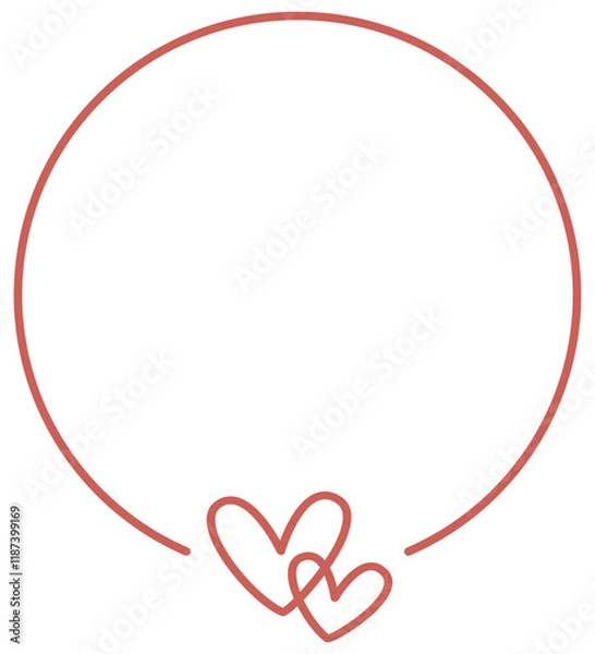 Obraz Heart Frame | Circle Border | Decorative Element | Vector Valentine Design