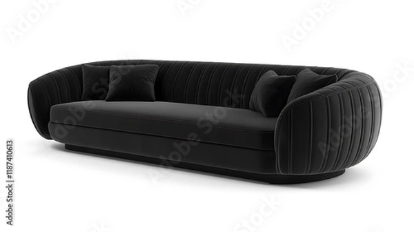 Obraz Sofa featuring a sleek, low-profile design and a chic, monochrome color scheme 