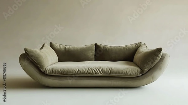 Obraz Sofa with a minimalist design, featuring a floating structure and soft upholstery 