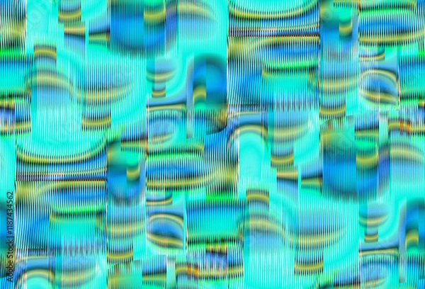 Fototapeta Optical illusion abstract striped seamless pattern in trendy acid colors. Gradient mesh background for mobile apps, wall art, wallpaper, wall panel, textile, poster, interior decor. 