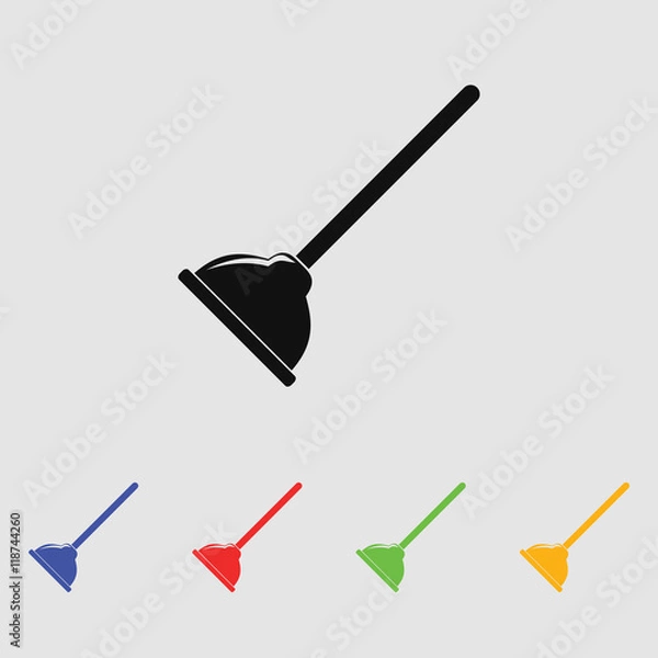 Obraz Plunger vector icon for web and mobile. Flat style.