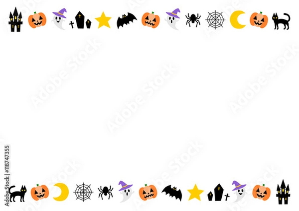 Fototapeta ハロウィン模様のフレームイラスト