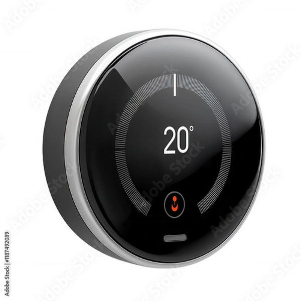 Fototapeta Smart thermostat showing a temperature of 20 degrees Celsius, ideal for home temperature control and energy efficiency..png