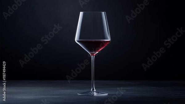 Fototapeta ダークな背景に映える赤ワインのワイングラスアート