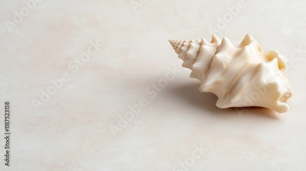 Fototapeta Intricate details of a conch shell for coastal decor and design inspiration
