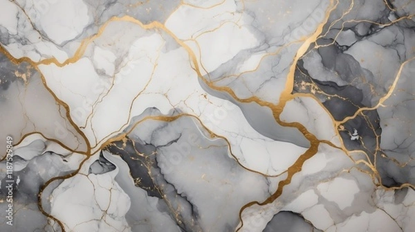 Fototapeta Elegant Abstract Gold and Grey Marble Texture