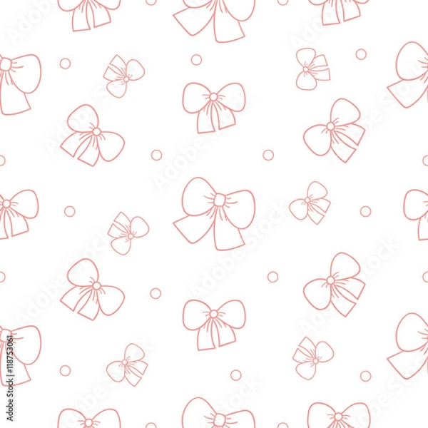 Fototapeta Seamless pattern bow on a colored background