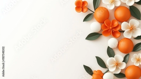 Fototapeta Chinese new year website banner mockup with festive design elements