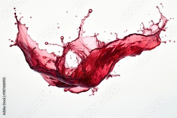Fototapeta Dynamic splash of red liquid against a white background showcasing vivid movement and energy