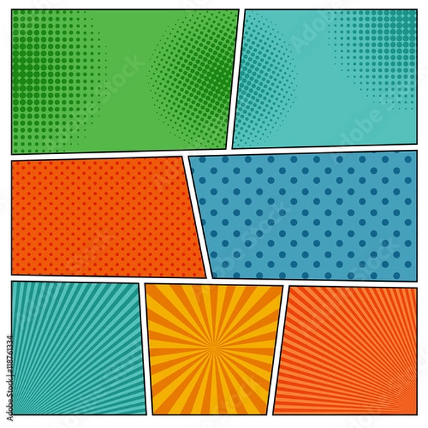 Obraz Comic book backgrounds in different colors