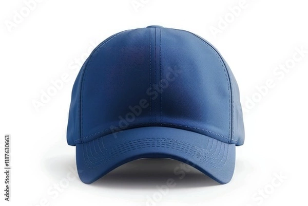 Obraz High Definition Image of Blue Baseball Cap Mockup on White Background