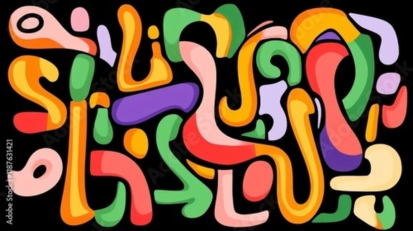 Obraz Colorful vector splashes form a decorative background pattern