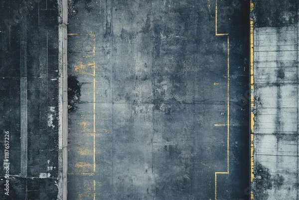Fototapeta Aerial View of a Weathered Asphalt Parking Lot