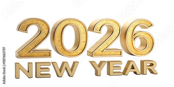 Obraz Happy New Year 2026 3d rendering Text Effect banner or poster card design