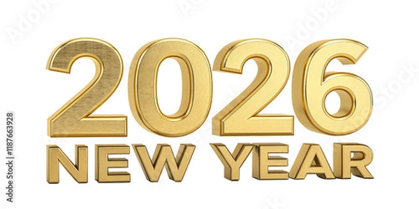 Obraz Happy New Year 2026 3d rendering Text Effect banner or poster card design