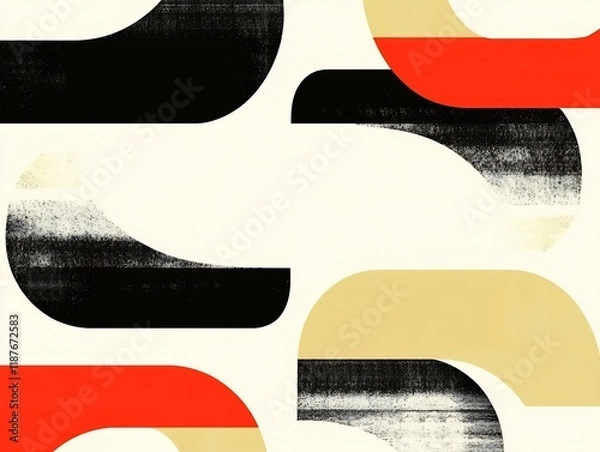 Fototapeta Bold Abstract Digital Painting: Dynamic Curves in Vibrant Hues. AI Generated