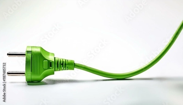 Fototapeta Green energy plug.  Clean, renewable power.