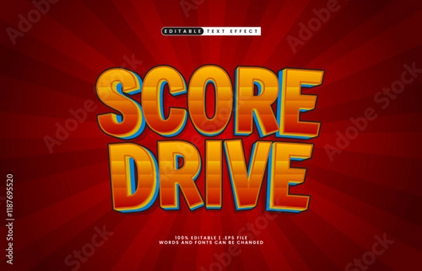 Fototapeta score drive editable text effect with a league and ball text style