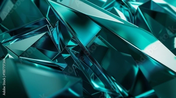 Obraz Abstract Teal Crystal Wallpaper