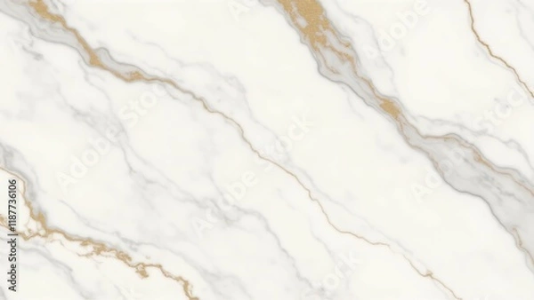 Obraz A polished marble floor with rich veins of white, gray, and gold, creating a luxurious, elegant appearance. The veins flow organically, adding depth and sophistication to the design.