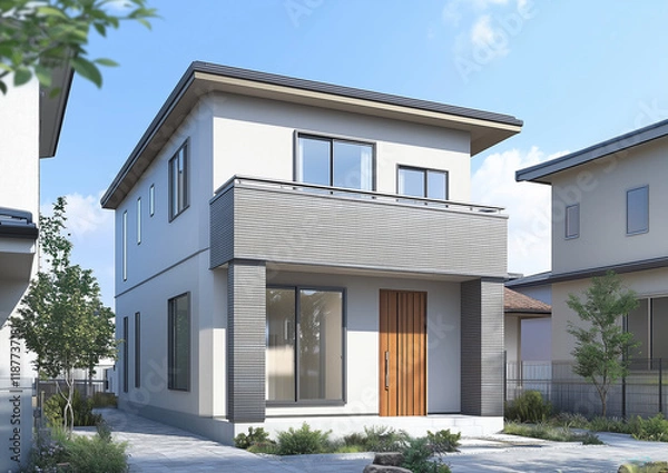 Fototapeta 住宅イメージ　モダンな一戸建て