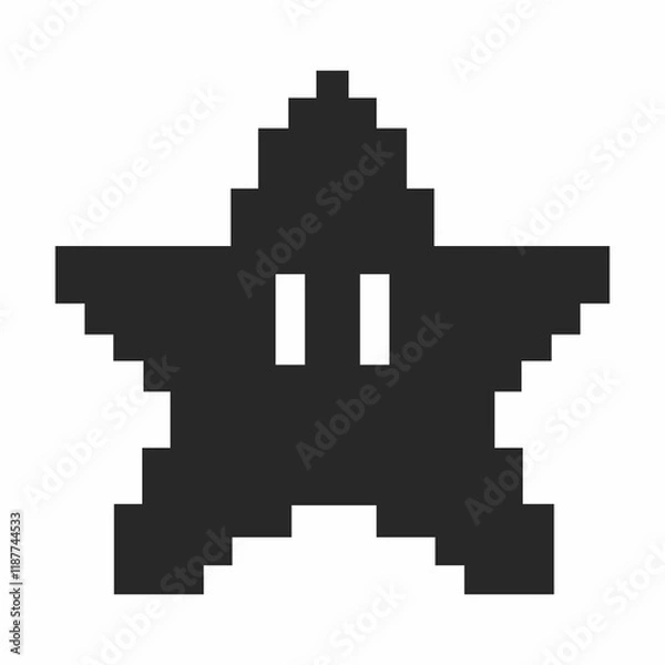 Obraz cute black and white star pixel vector
