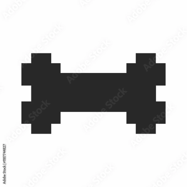 Fototapeta black and white bone pixel vector