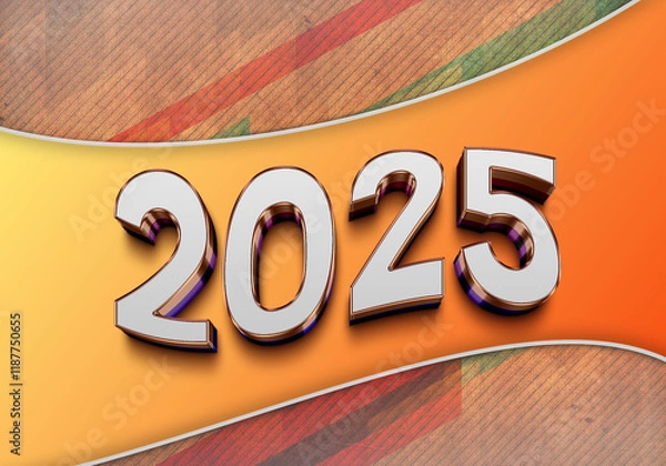 Obraz 3d Rendering illustration of a curvy cartoon 2025 design