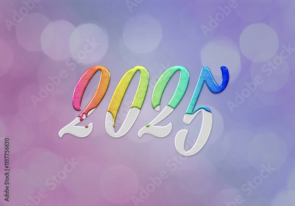 Obraz 3d Rendering illustration of a multicolored 2025 design