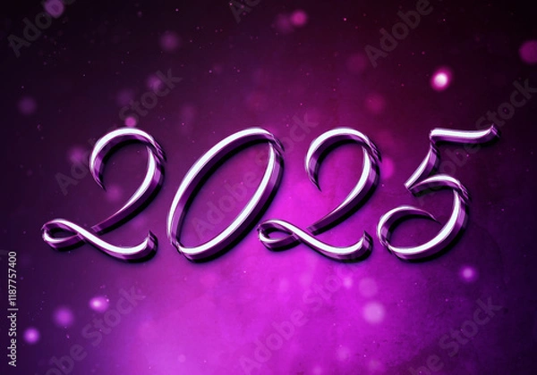 Obraz 3d Rendering illustration of a bright luxury 2025 design