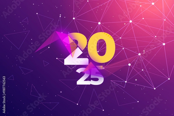 Obraz 3d Rendering illustration of a multicolored 2025 design