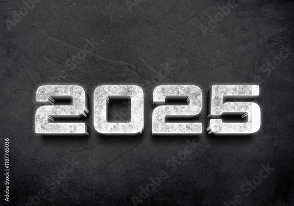 Obraz 3d Rendering Illustration of a bright granite stone 2025 design.