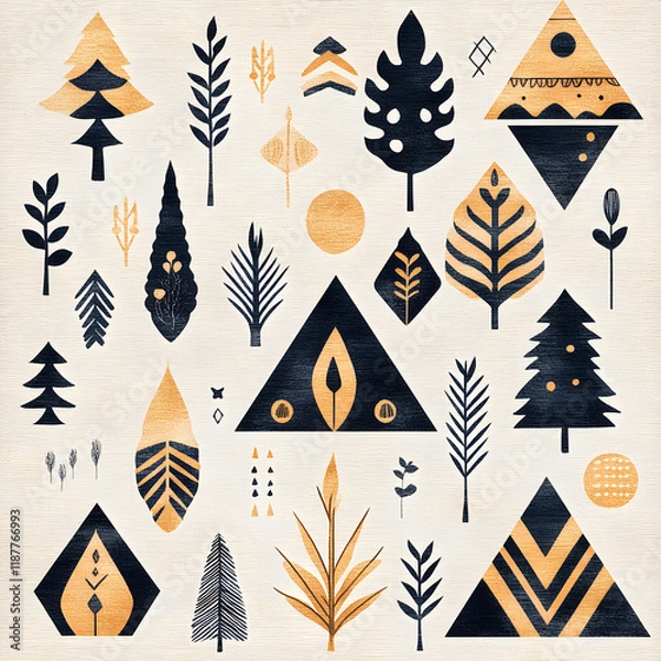 Fototapeta Collection of Tile Patterns Featuring Intricate Geometric and Floral Motifs, Hand-Drawn Doodles, and Traditional Ethnic Designs in Muted and Vibrant Color Palettes