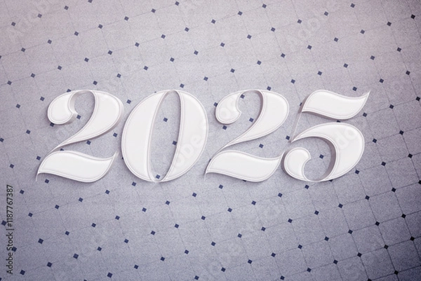 Obraz 3d White minimal illustration of a 2025 design
