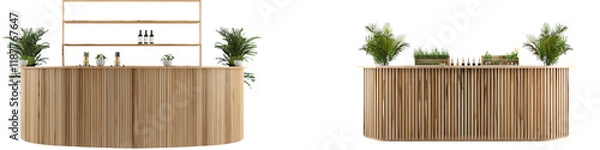 Fototapeta Two different types of wooden bar counters