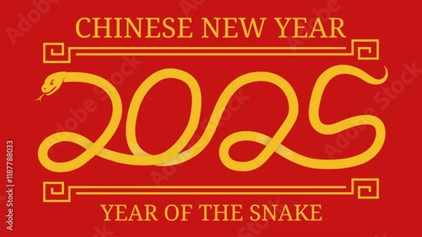 Fototapeta Happy Chinese New Year 2025, Lunar New Year 2025, 2025 Snake Vector Art, Icon, Logo