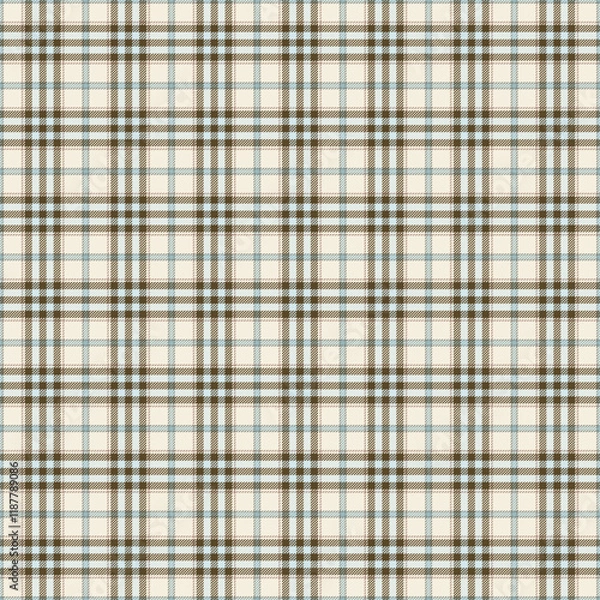 Fototapeta Coastal Plaid Check Seamless Pattern - Cute plaid check repeating pattern design
