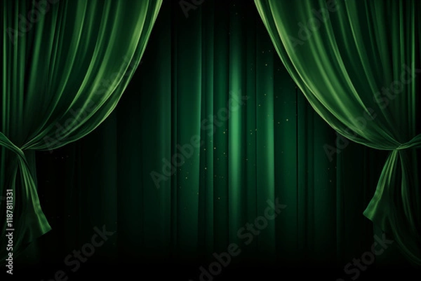 Obraz Green Stage Curtains, Theater Curtains