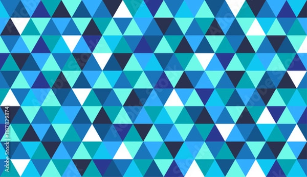 Fototapeta Blue Geometric triangle mosaic pattern. Prism triangular Seamless Pattern Background Holographic Foil Multi Color Triangle Texture. repeat colorful-mosaic wallpaper