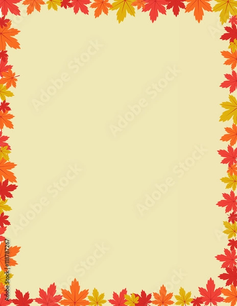 Obraz Autumn border design vector illustration