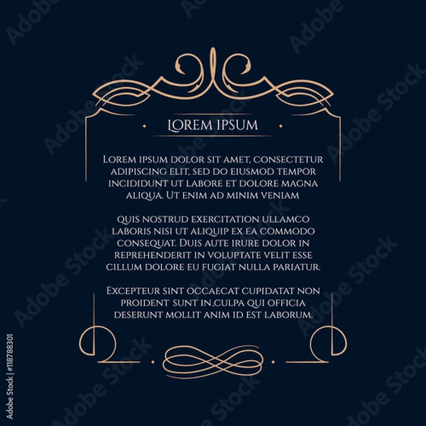 Fototapeta Border designs for greeting cards. Template design for invitation, labels, poem 