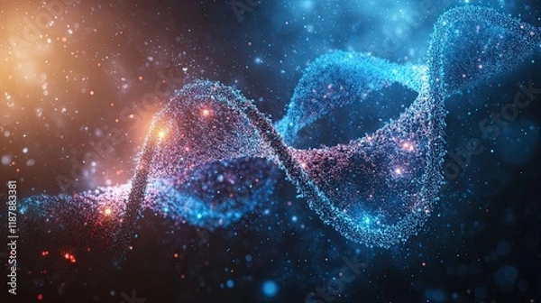 Obraz DNA protein atomic micro particles at molecular level 