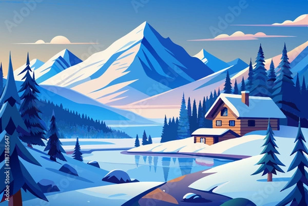 Obraz winter landscape in the mountains