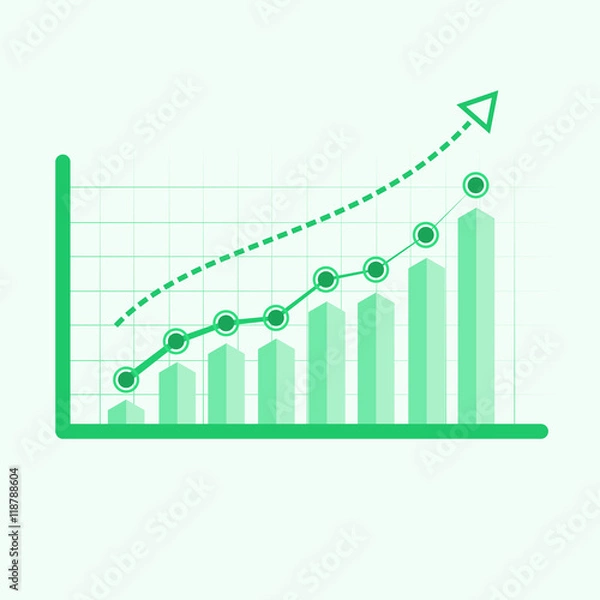 Fototapeta increasing bar chart