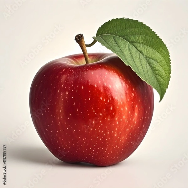 Obraz red apple with leaf