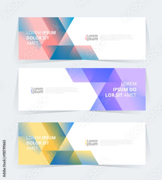 Fototapeta Geometric banner design with Vector presentation template.